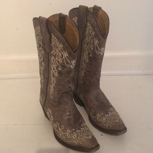 Girl’s Genuine Leather Cowboy Boots
